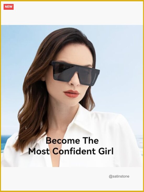 Square Oversized Sunglasses UV400 Protection Metal Hinges Unisex main image 7